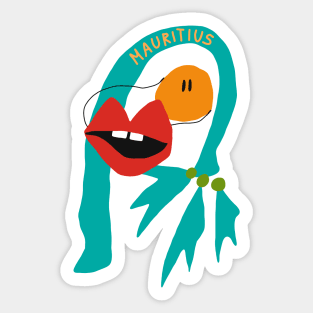 Mauritius - Colorful Bold Illustration for Travellers Sticker